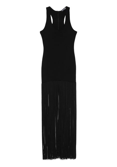 Abito midi con frange in nero David koma - donna